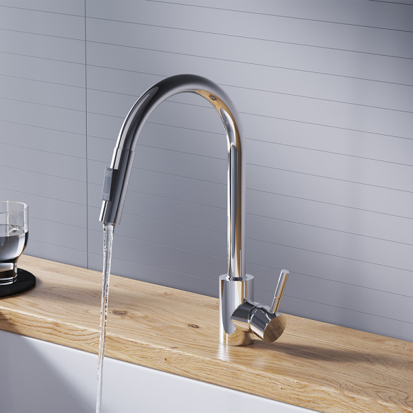 D3007500 Logic Кухонный смеситель Dorff вытягивающимся изливом Logic, хром