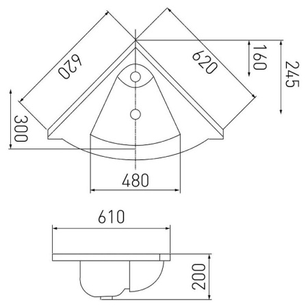 Раковина AQUATON Сергей 62 белая 1A700131SR010