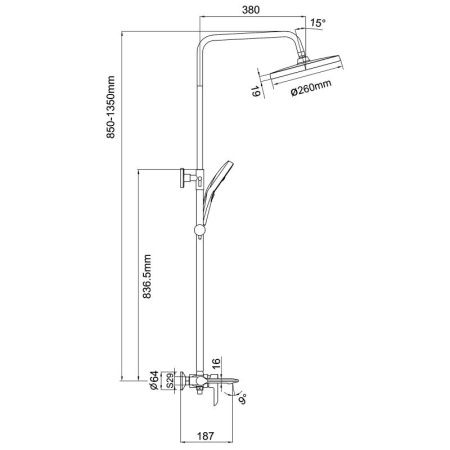 Душевая стойка со смесителем Gappo G03-8 G2403-8