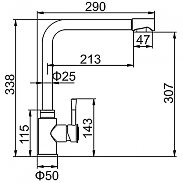 Смеситель для мойки Ledeme L74155-3