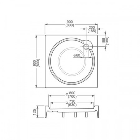 Поддон Roltechnik Project Sol ALOHA-P 80 сифон 8000148