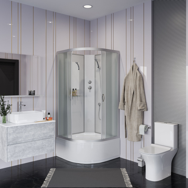 Душевая кабина Niagara Classic NG-2307-14BK (80х80х200) высокий поддон(40см),стекло матовое