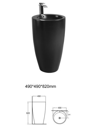 Раковина напольная WeltWasser WW LEERBACH 4949 MT-BL