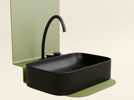 Умывальник чаша накладная прямоугольная Ceramicanova Element 605*380*122мм, черный матовый, CN6053MB