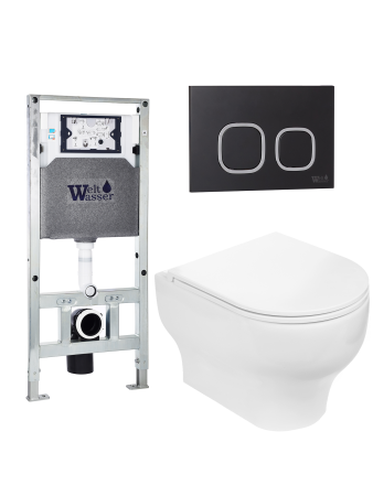 Унитаз с инсталляцией WeltWasser AMBERG 506 ST + ERLENBACH 004 GL-WT + AMBERG RD-BL