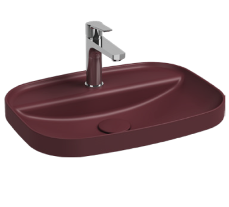 Раковина полувстраиваемая ISVEA Infinity 55 прямоугольная 55см, цвет бордовый матовый 10NF50055SV-2R