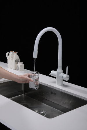 Смеситель для кухни Paulmark SALIX Sa213419-431, белый матовый