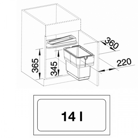 Мусорное ведро Blanco SINGOLO 512880 45-60 см