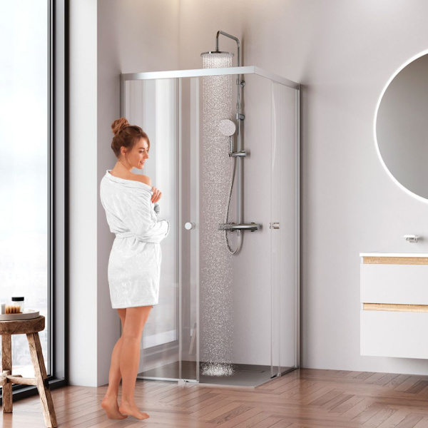 W94G-403-9090-MT1K X-joy Душевое ограждение AM.PM квадратное,раздвиж.двери 90x90 хром мат