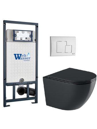 Комплект инсталляции с унитазом Weltwasser MARBERG 507 + MERZBACH 043 GL-BL + MAR 507 SE GL-WT