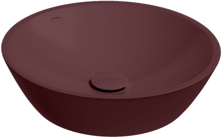 Раковина ISVEA SistemaY Soft накладная 450*450*120 цвет бордовый матовый 10SY66045SV-2R