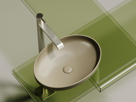 Умывальник чаша накладная овальная Ceramicanova Element 502*363*145мм, капучино матовый, CN6056MC