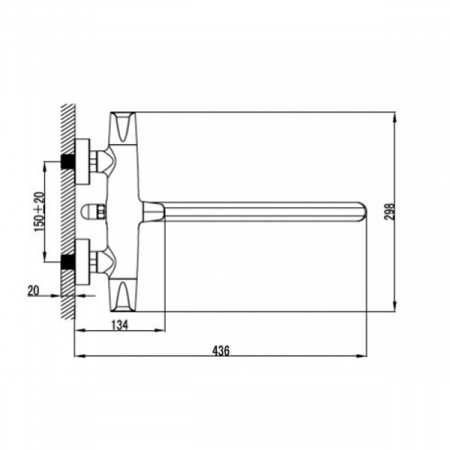 Смеситель для ванны Kaiser Suer 46155 Chrome