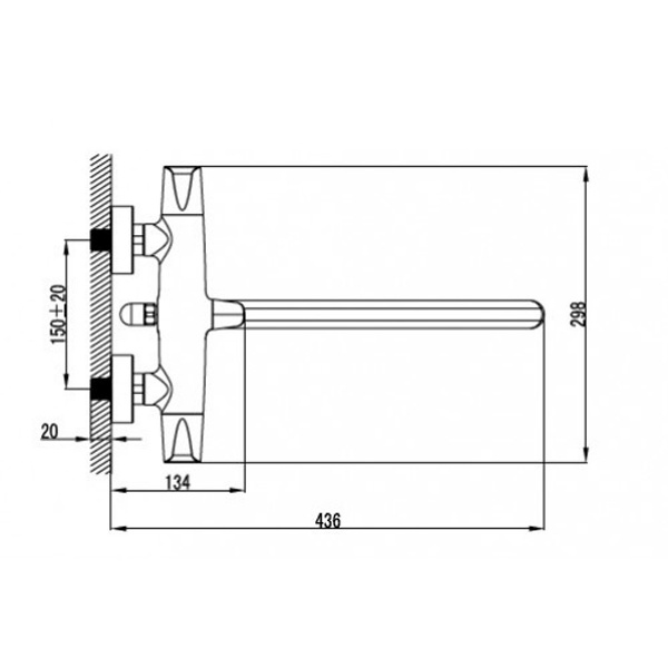 Смеситель для ванны Kaiser Suer 46155 Chrome