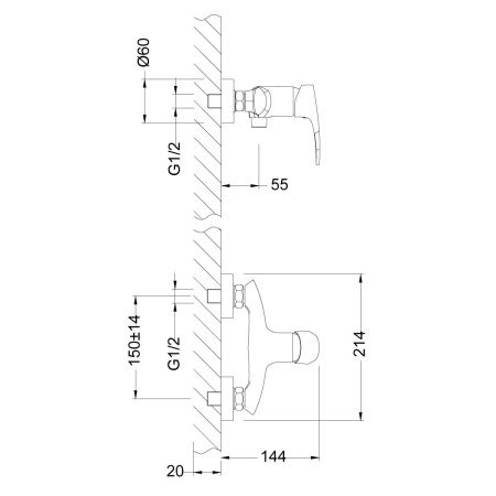 Смеситель Lemark Linara LM0403C для душа