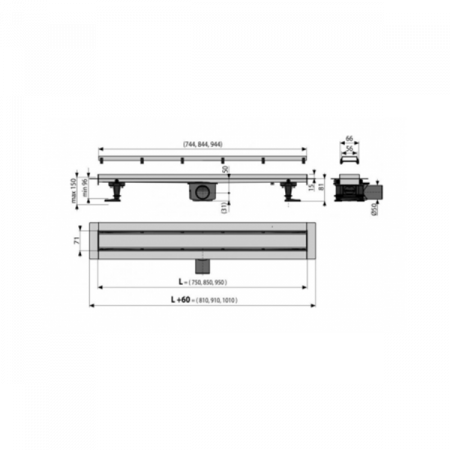 Душевой лоток AlcaPlast APZ13-Double9-750