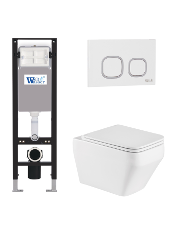 Комплект инсталляции с унитазом Weltwasser AMBERG 350 + HOFBACH 041 GL-WT + AMBERG RD-WT
