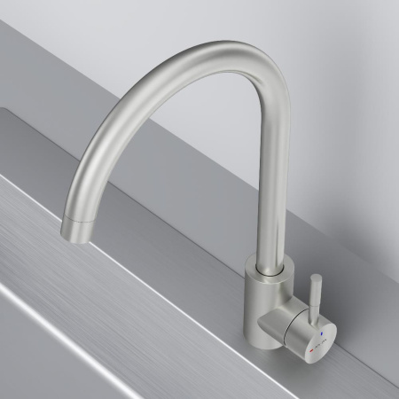 F85B07111 X-Joy S, Смеситель для кухни AM.PM с С-изливом, сатин