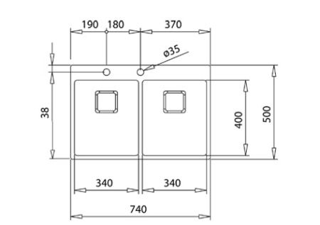 Кухонная мойка ТЕКА FORLINEA RS15 2B 740 SQ 115030011