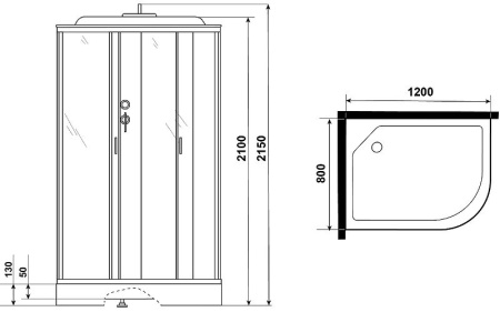 Душевая кабина Niagara Classic 120х80 NG-3312-14L без гидромассажа