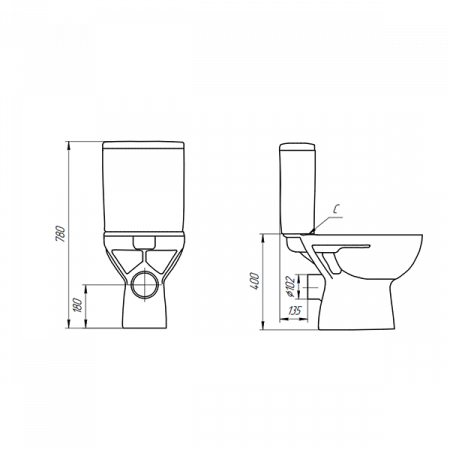 Унитаз напольный Cersanit Parva Clean On 011 KO-PA011-3/6-COn-DL