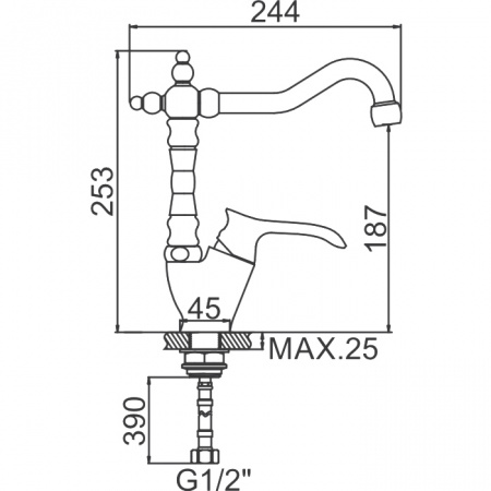 Смеситель для мойки Ledeme H41 L4041-2