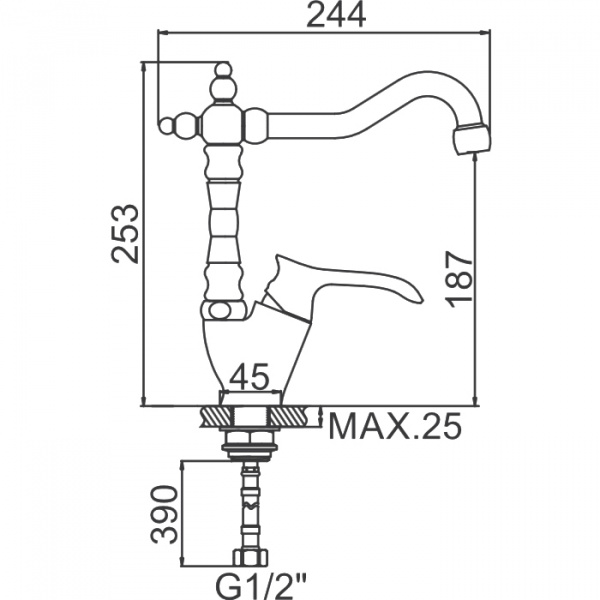 Смеситель для мойки Ledeme H41 L4041-2