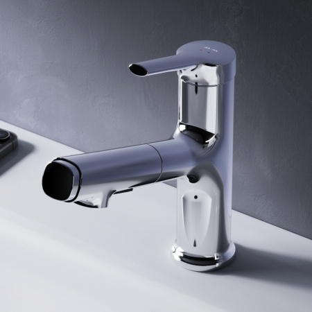 F85B02900 X-Joy S Смеситель для умывальника AM.PM с вытяжным изливом, хром