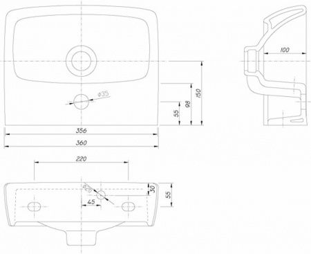 Умывальник Kolo Nova Pro M32137000 36 см