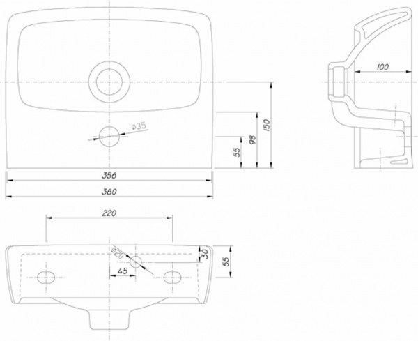 Умывальник Kolo Nova Pro M32137000 36 см