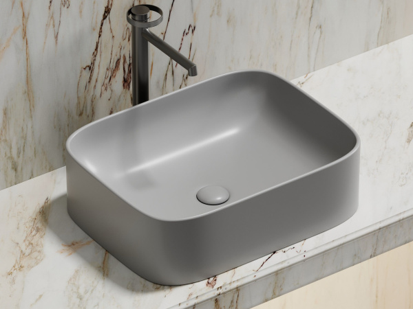 Умывальник чаша накладная прямоугольная Ceramicanova Element 505*380*150мм, серый матовый, CN6052MSG