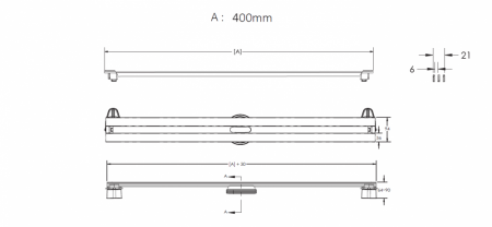 Желоб BERGES водосток SUPER Slim 400 хром глянец S-сифон D50/105 H50 вертикальный