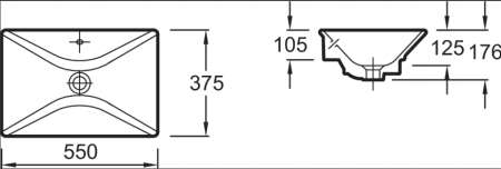 Раковина Jacob Delafon Reve E4819-00 55 см