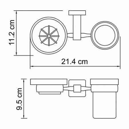 Держатель стакана и мыльницы WasserKRAFT Lippe K-6526