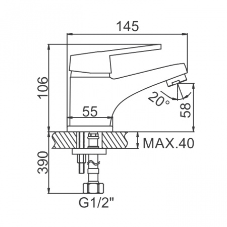 Смеситель для умывальника Ledeme H68-B L1068-B