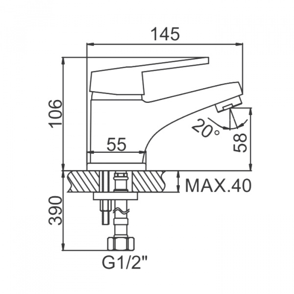 Смеситель для умывальника Ledeme H68-B L1068-B