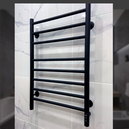 Полотенцесушитель Электрич. с/т GROIS Laura GR-132 500x 800 RAL 9005 П8 U черный матовый