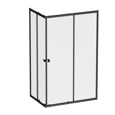 W87G-403-12080-BT Sunny Душевое ограждение AM.PM прямоугольное, раздвижн двери 120x80 черный,стекло прозрачн