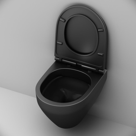 C701700MBSC Spirit V2.0 подвесной унитаз FlashClean с сиденьем микролифт, черн мат