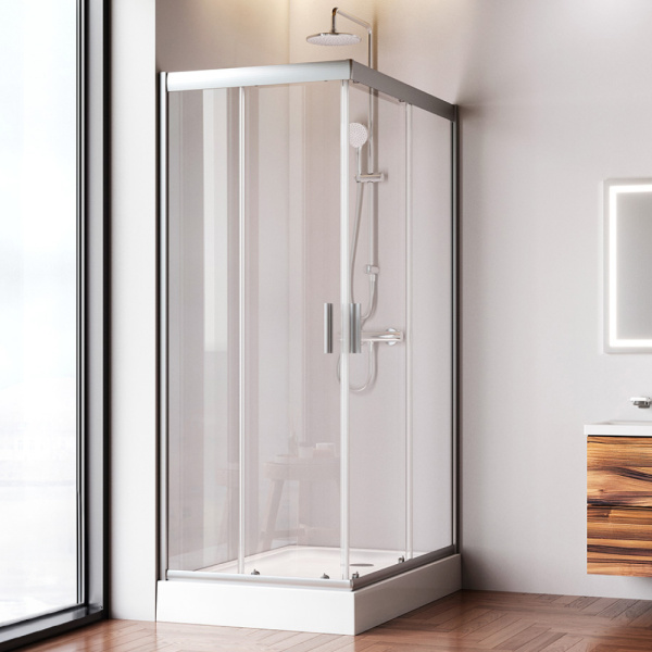 W90G-404-120280-MT Gem Twin Slide 120x80. Душевое ограждение AM.PM,120x80, профиль мат хром, стекло прозрачное