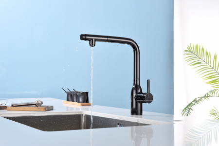 Смеситель для кухни Paulmark VIPER Vi213105-GB, глянцевый черный