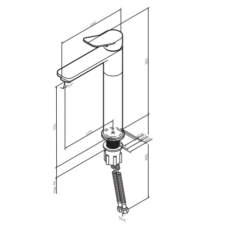 F85A92044 X-Joy Смеситель для умывальника AM.PM высокий, роз. золото