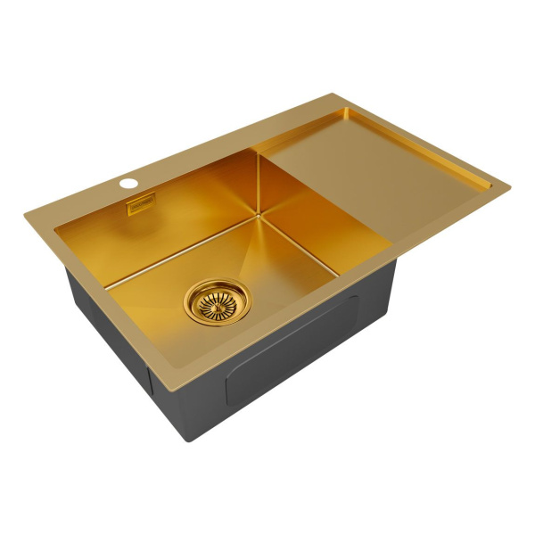 Мойка Paulmark KRONER 78F PM217851-BGL 510х780х200 мм, нержавеющая сталь, брашированное золото