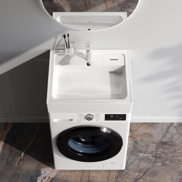 M85WCC0601WG050 X-Joy, Раковина над стиральной машиной AM.PM, керамическая, 60x50 см, белый глянец