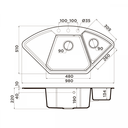 Кухонная мойка Omoikiri Yonaka 98-C-CA Artgranit карамель 4993713