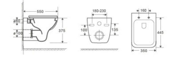 Унитаз с инсталляцией WeltWasser AMBERG 506 + KEHLBACH 004 GL-WT + AMBERG RD-MT CR