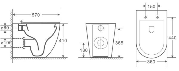Комплект инсталляции с унитазом Weltwasser AMBERG 404 + MERZBACH 002 MT-BL + AMBERG RD-WT