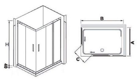 Душевой уголок RGW Classic CL-42 120х80 стекло прозрачное, 04094282-11