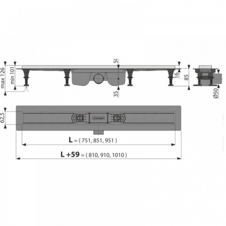 Душевой трап AlcaPlast APZ22-950