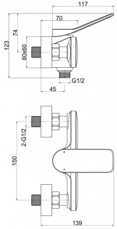 Смеситель для душа Cersanit Odra 63052